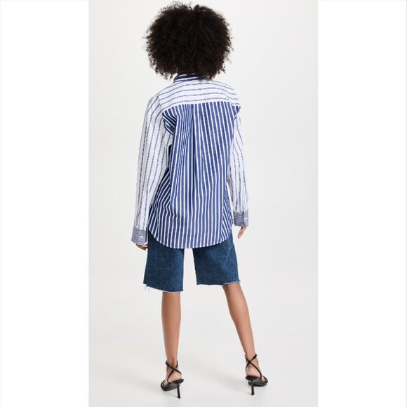 NWT Alexander Wang Colorblocked Boyfriend Shirt Colorblocked Boyfriend Shirt - Picture 5 of 5